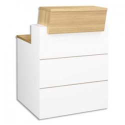 GAUTIER Banque d'accueil L80 cm Sunday - Dimensions L80 x H110/74 x P83 cm coloris chêne