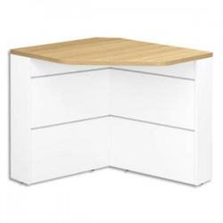 GAUTIER Banque d'accueil d'angle à 90 degrés Sunday - Dimensions L83 x H74 x P83 cm coloris chêne