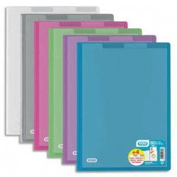 ELBA Protège-documents Hawaï 160 vues avec 4 intercalaires,en polypropylène 5/10ème, assortis translucide