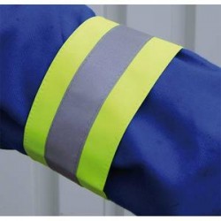VISO Brassards de sécurité - L48 x H7,5 cm, réflecteur de 3 cm coloris jaune