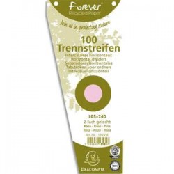EXACOMPTA Paquet de 100 intercalaires trapèze rose . Perforation 2 trous