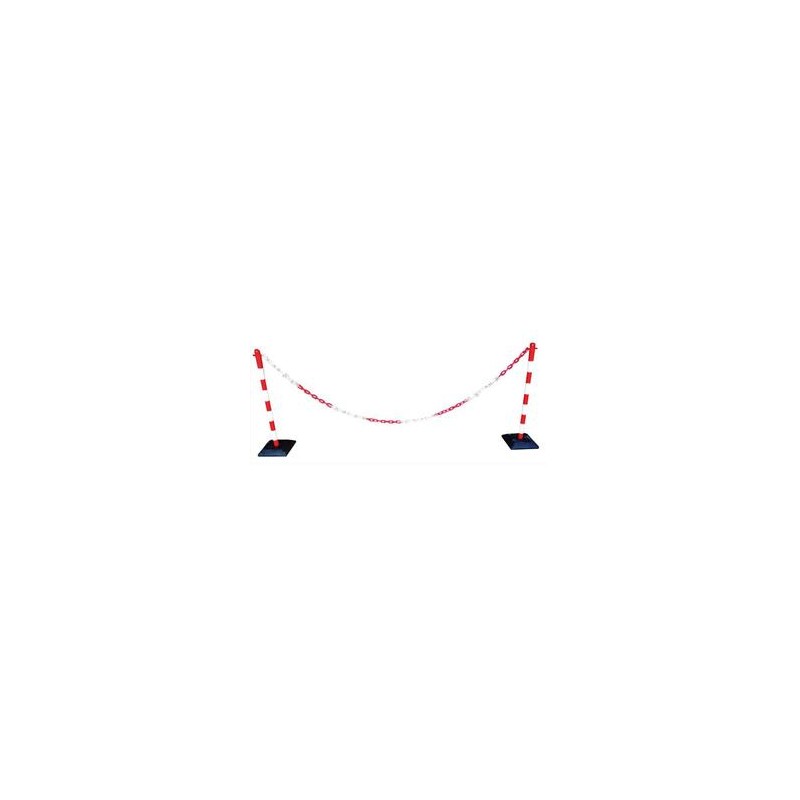 VISO Kit poteaux chaine plastic rouge et blanc 30x100x30 cm VISO Kit poteaux chaine plastic rouge et blanc 30x100x30 cm