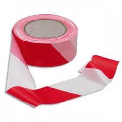 VISO Ruban non adhésif rouge et blanc 100m x 5cm