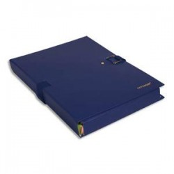 EXACOMPTA Chemise extensible Extensor, grand rabat en pied, balacolor bleu finition imitation cuir