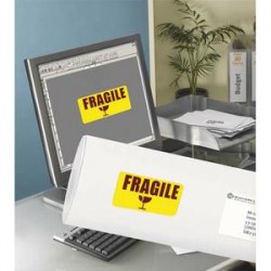 AVERY Boite de 350 Etiquettes laser rectangulaire enlevables 99.1x38.1mm coloris jaune fluo L7263Y-25