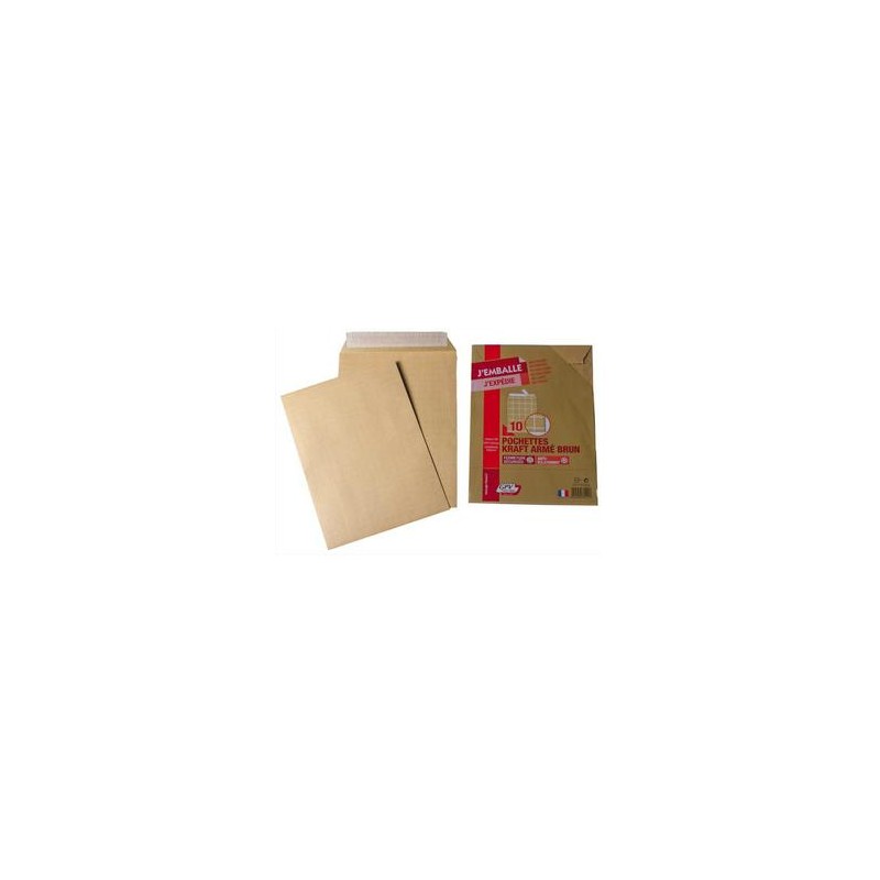 GPV Paquet de 10 pochettes kraft armé 130g C4 simple 38021 GPV Paquet de 10 pochettes kraft armé 130g C4 simple 38021