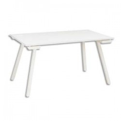GAUTIER Plan de travail pied trapèze Sunday - Dimensions : L140 x H73 x P80 cm coloris Blanc
