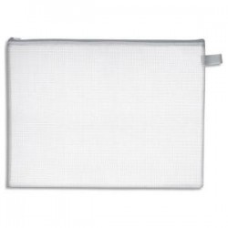 JPC Pochette zippée en PVC renforcé semi-transparente pour le courrier - format 26 x 34,5 épaisseur 0,5cm