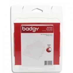 EVOLIS Badgy Lot de 100 cartes PVC épaisses (30mil - 0,76mm) CBGC0030W