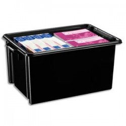 CEP Bac de rangement superposable avec poignée de 48,5 litres coloris noir