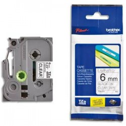 BROTHER Ruban pour PTOUCH laminé noir/transparent 6mmx8m TZE111