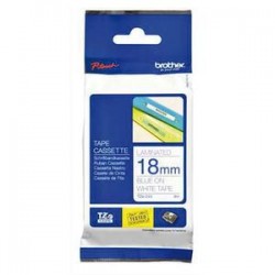 BROTHER Ruban pour PTOUCH laminé bleu/blanc 18mmx8m TZE243