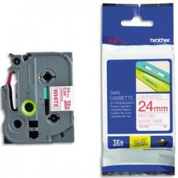 BROTHER Ruban pour PTOUCH laminé rouge/blanc 24mmx8m TZE252