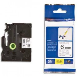 BROTHER Ruban pour PTOUCH flexible laminé noir/blanc 6mmx8m TZEFX211