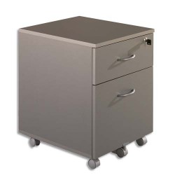 SIMMOB Caisson mobile 2 tiroirs alu dont 1 pour dossiers suspendus WICMA302AL