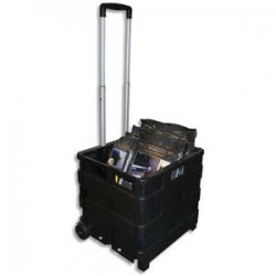 VISO Casier Trolley pliable en polypropylène - Dimensions ouvert L42 x H38 x P40 cm noir