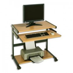 SODEMATUB Poste informatique budget hêtre anthracite 80x50 hauteur 76 cm