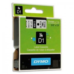 DYMO Ruban D1 noir/blanc 9MMX7M pour 1000/1000+/2000/3500/4500/5000/5504