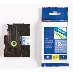 BROTHER Ruban pour PTOUCH laminé 12mmx8m blanc/bleu TZE535