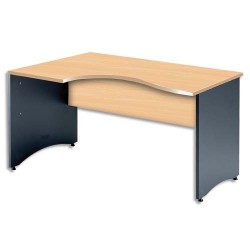 MT INTERNATIONAL Bureau compact Syracuse pied panneau retour gauche Hêtre