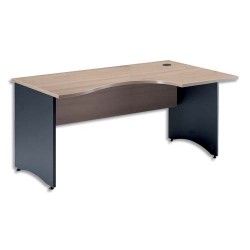 MT INTERNATIONAL Bureau compact Syracuse pied panneau retour droit Hêtre