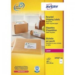 AVERY Boîte de 400 étiquettes adresse laser recyclées blanc 99,1 x 139 mm LR7169-100