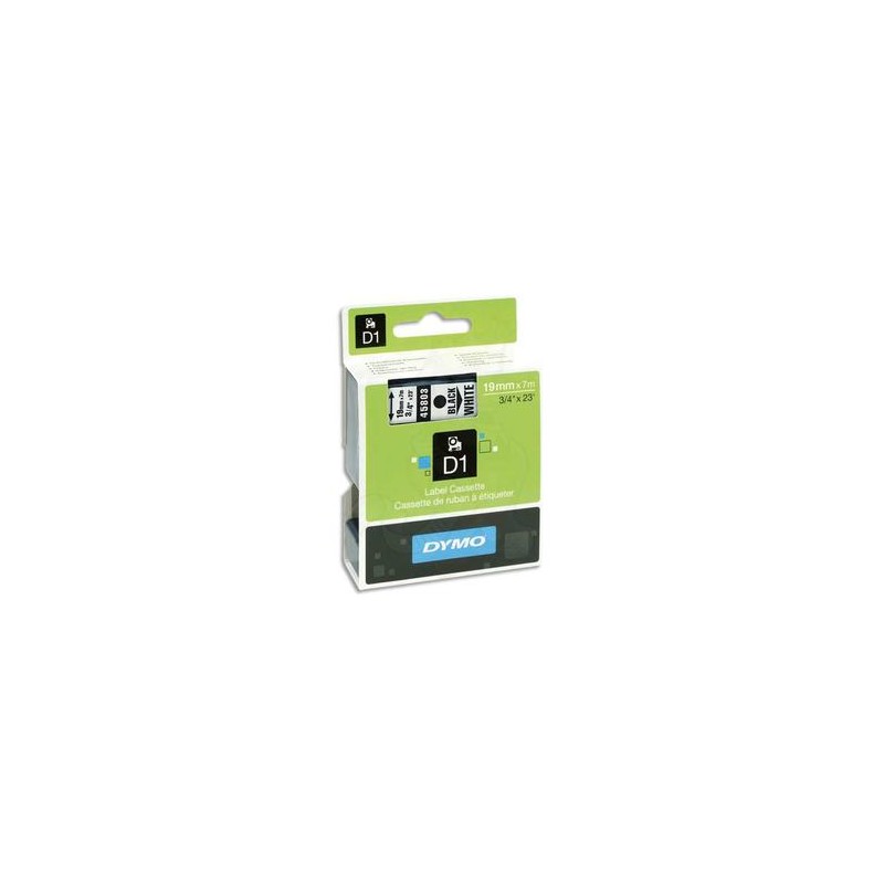 DYMO Ruban D1 noir/blanc19MMX7M pour 1000/1000+/2000/3500/4500/5000/5524