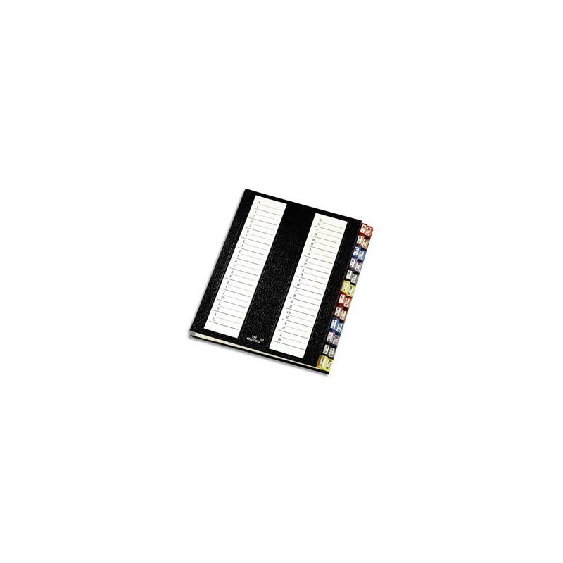 EMEY Trieur alpha-numérique 24 compartiments noir, couverture rigide plastifiée, onglets métalliques EMEY Trieur alpha-numérique 24 compartiments noir, couverture rigide plastifiée, onglets métalliques