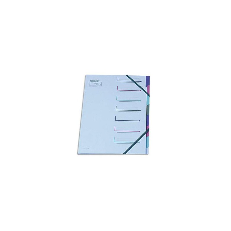 EXTENDOS Trieur 12 compartiments bleu, en carte forte avec élastique de fermeture EXTENDOS Trieur 12 compartiments bleu, en carte forte avec élastique de fermeture