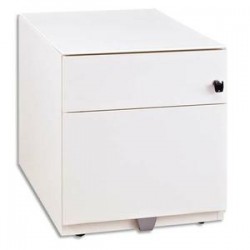 GAUTIER Caisson mobile métal laqué blanc, 3 tiroirs 1 plumier 4 roulettes SUNDAY 45x50x57cm