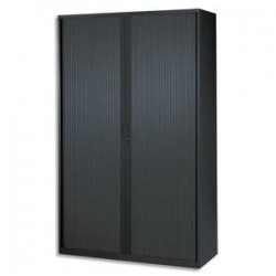 MT INTERNATIONAL Armoire haute monobloc éco Corps et Rideau noir - Dimensions : L120 x H198 x P43 cm