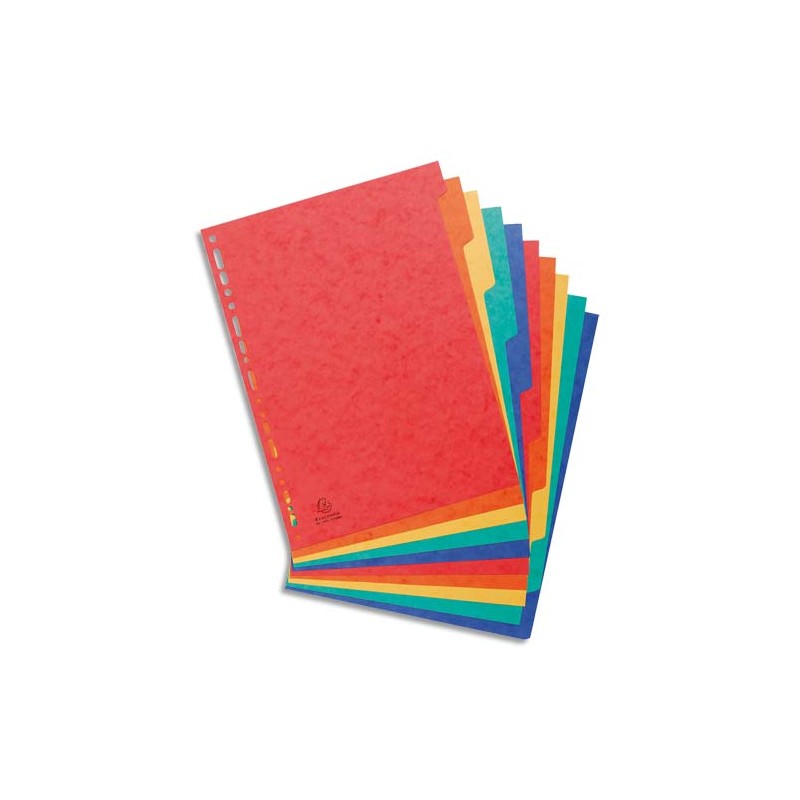 EXACOMPTA Intercalaire 10 positions en carte lustrée 3/10ème 225g, format A4 EXACOMPTA Intercalaire 10 positions en carte lustrée 3/10ème 225g, format A4