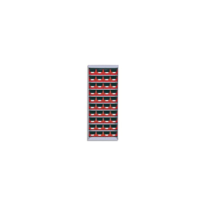 VISO Armoire vide en métal pour rangement sans porte capacité 40 bacs à bec 4L VISO Armoire vide en métal pour rangement sans porte capacité 40 bacs à bec 4L