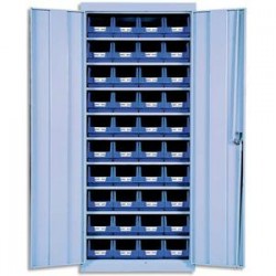 VISO Armoire vide en métal pour rangement avec porte capacité 40 bacs à bec 4L