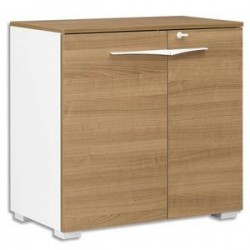 GAUTIER Rangement bas 2 portes Xenon - Dimensions : L80 x H78 x P45 cm coloris merisier Italien