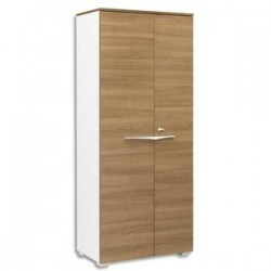 GAUTIER Armoire 2 portes pleines Xenon - Dimensions : L80 x H188 x P45 cm coloris merisier Italien