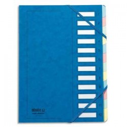 EMEY Trieur EMEY JUNIOR en carte avec système clip, 12 compartiments. Coloris bleu.