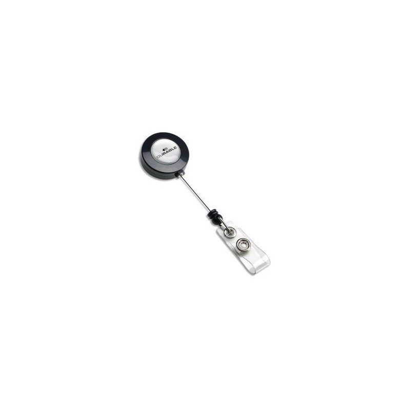 DURABLE Sachet de 10 Enrouleurs anthracite pour porte-badge cordon retractable 80 cm et pince métallique DURABLE Sachet de 10 Enrouleurs anthracite pour porte-badge cordon retractable 80 cm et pince métallique