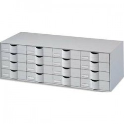 PAPERFLOW Bloc classeur à 16 tiroirs pour documents 24 x 32 cm Dimensions L107,6 x H32,9 x P34,2 cm gris