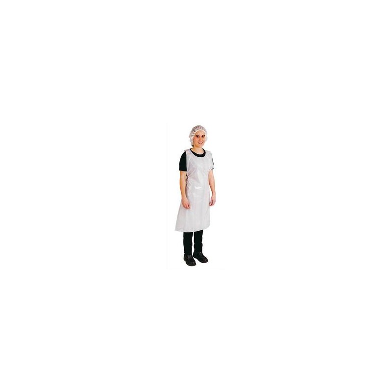 EPI Paquet de 100 tabliers à usage unique en polyéthylène blanc - Longueur 117 cm, largeur 71 cm EPI Paquet de 100 tabliers à usage unique en polyéthylène blanc - Longueur 117 cm, largeur 71 cm