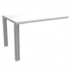 SIMMOB Bureau droit 2 pieds EXPRIM - Dimensions : L120 x H72,5 x P80 cm coloris Blanc perle aluminium