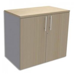 SIMMOB Armoire Basse aluminium 1 tablette avec porte, top Chêne clair EXPRIM - Dim. : L80 x H72 x P47 cm