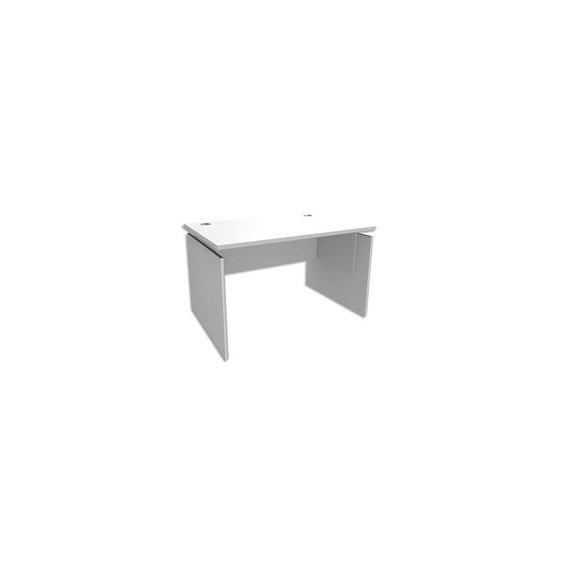 SIMMOB Bureau piètement panneau INEO - Dimensions : L140 x H72,5/75,5/82 x P80 cm Blanc perle SIMMOB Bureau piètement panneau INEO - Dimensions : L140 x H72,5/75,5/82 x P80 cm Blanc perle