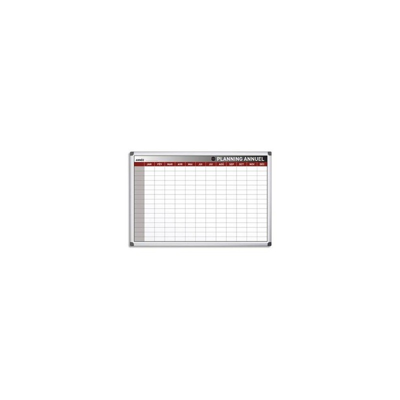 BI-OFFICE Planning Bi-Office annuel perpétuel magnétique - Dim. L90 x H60 cm blanc/gris BI-OFFICE Planning Bi-Office annuel perpétuel magnétique - Dim. L90 x H60 cm blanc/gris