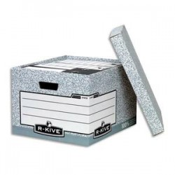 BANKERS BOX Caisse XL L38xh28,7xp43cm, montage automatique, carton recyclé gris/blanc