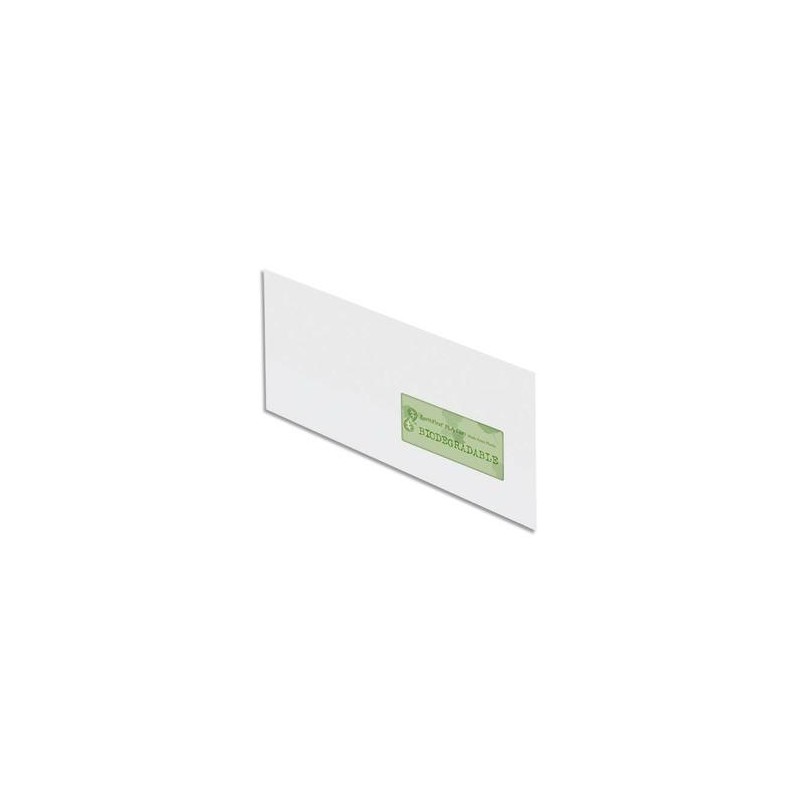 OXFORD Boîte de 500 enveloppes recyclées extra blanches 90g format DL 110x220 mm avec fenêtre 45x100 mm OXFORD Boîte de 500 enveloppes recyclées extra blanches 90g format DL 110x220 mm avec fenêtre 45x100 mm