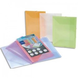 VIQUEL Chemise personnalisable 3rabats à élastique PROPYSOFT en polypro 5/10. Format A4. Coloris assortis