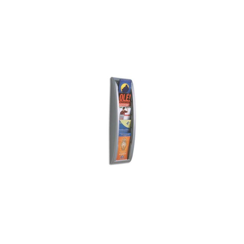 PAPERFLOW Présentoir mural Quick Fit System, 5 cases ft 1/3 A4 épais. 2 cm, L22,7 x H65 x P9,5 cm alu PAPERFLOW Présentoir mural Quick Fit System, 5 cases ft 1/3 A4 épais. 2 cm, L22,7 x H65 x P9,5 cm alu