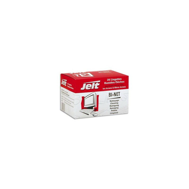 JELT Boîte de 25 lingettes bi-net JELT Boîte de 25 lingettes bi-net