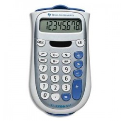 TEXAS INSTRUMENTS Calculatrice 8 chiffres TI 706SV alimentation mixte/couvercle de protection
